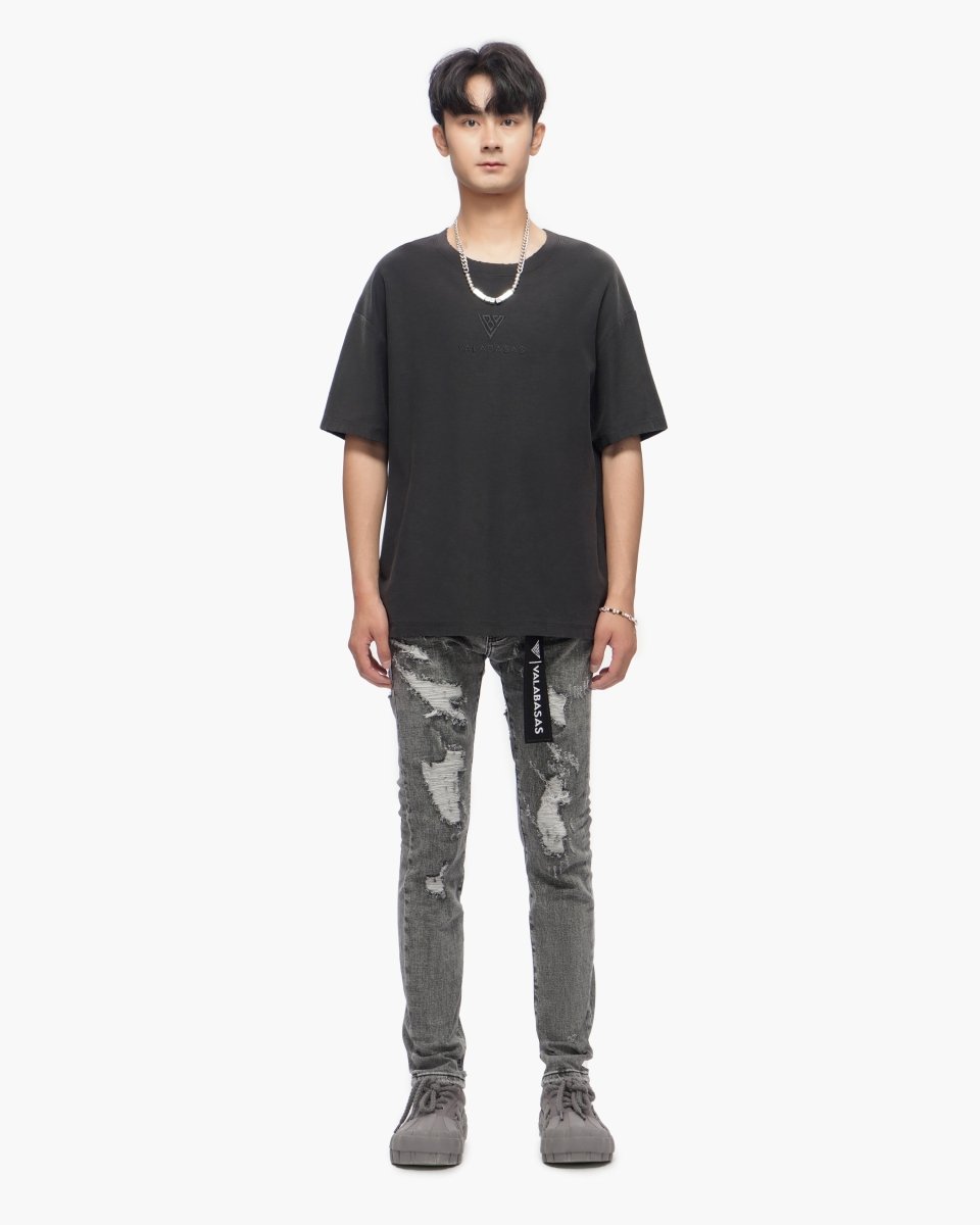 Paste Grey Washed Skinny Jeans - Valabasas