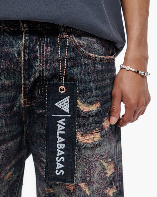 Path Jorts Dark Blue Vintage - Valabasas