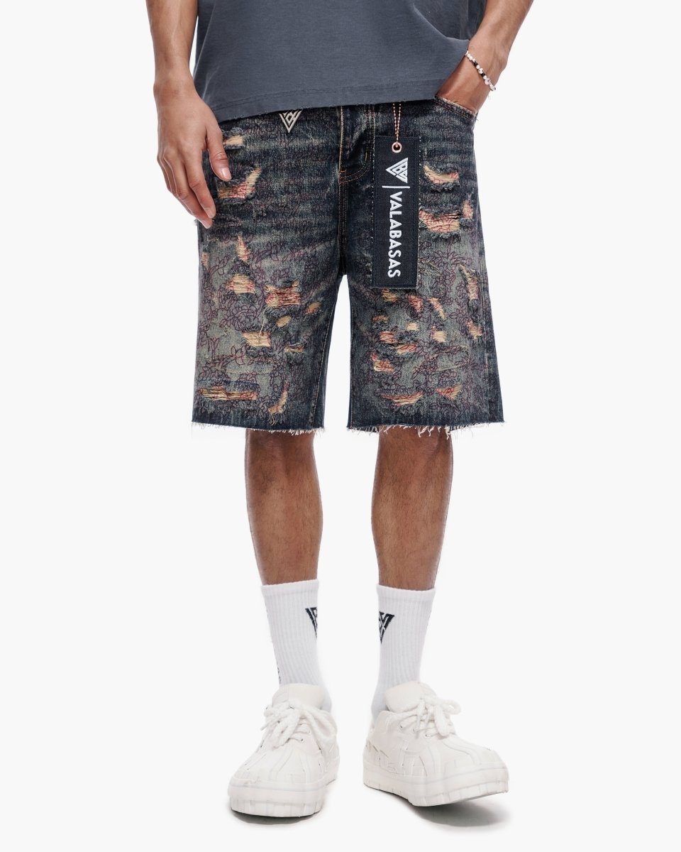 Path Jorts Dark Blue Vintage - Valabasas