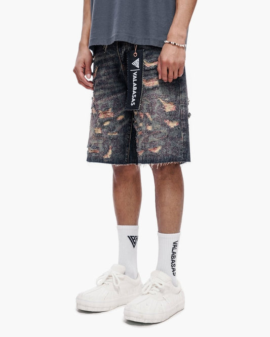 Path Jorts Dark Blue Vintage - Valabasas