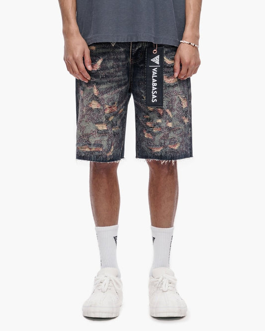 Path Jorts Dark Blue Vintage - Valabasas