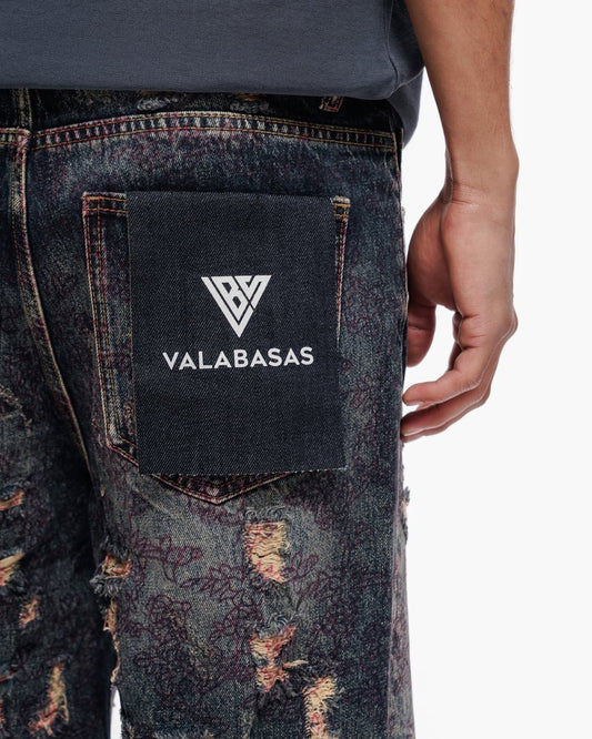 Path Jorts Dark Blue Vintage - Valabasas