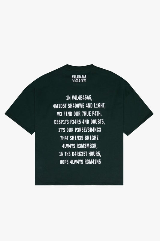 "PATHFINDER" OVERSIZED TEE DARK GREEN - Valabasas