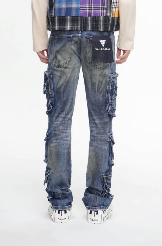 PayDay Dark Blue Stacked Jeans - Valabasas