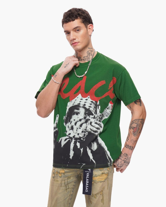 Peace/Purge Tee Green - Valabasas