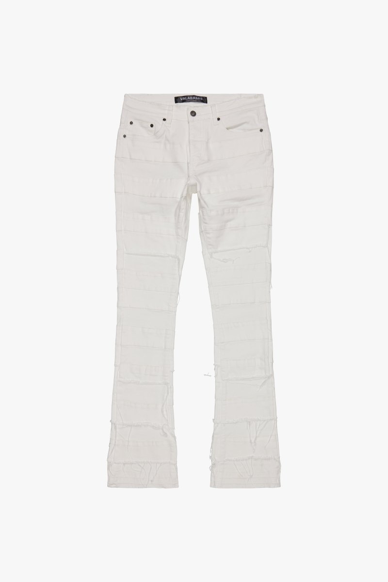 "PHOENIX" STACKED FLARE JEAN WHITE - Valabasas