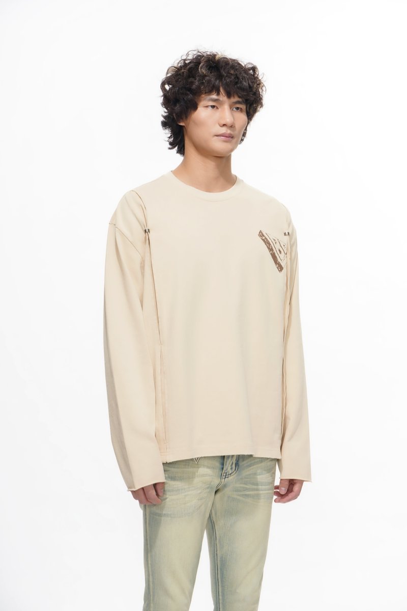 Piece Long Sleeve Tee Pale Apricot - Valabasas