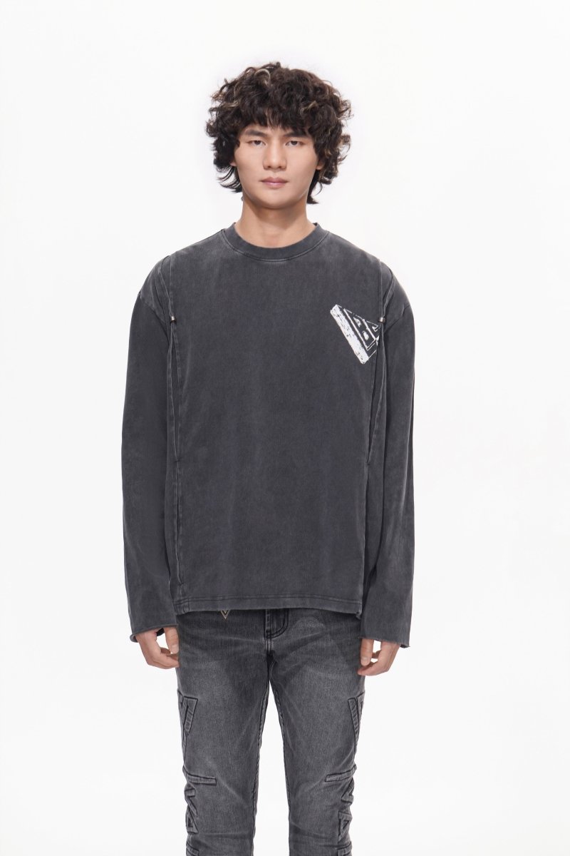 Piece Long Sleeve Tee Sunfaded Black - Valabasas
