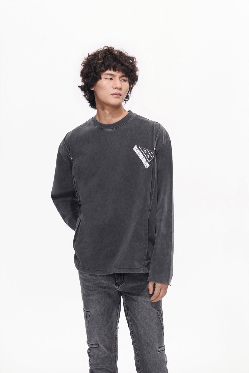 Piece Long Sleeve Tee Sunfaded Black - Valabasas