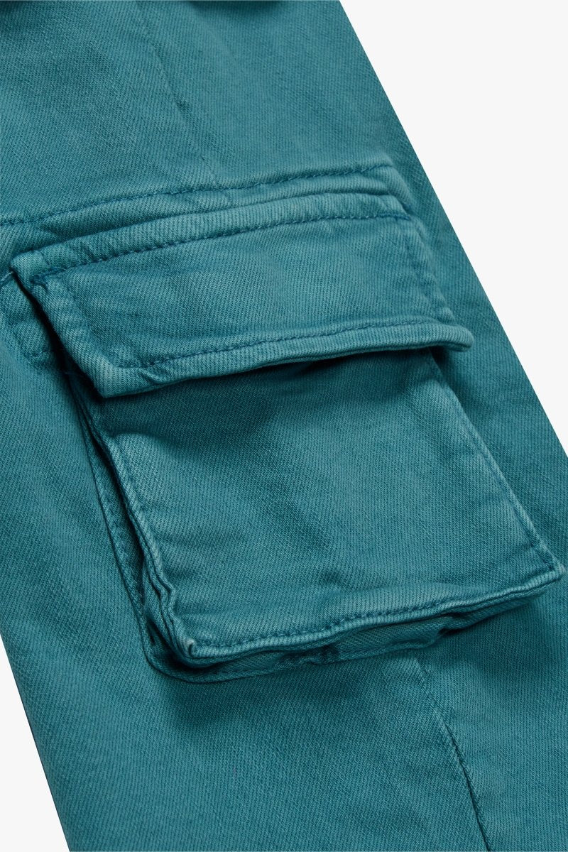 "PINNACLE” STACKED FLARE JEAN AQUA - Valabasas