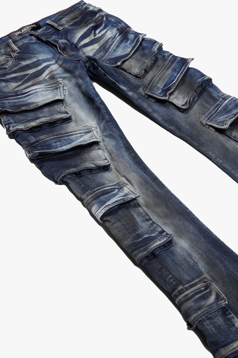 PINNACLE” STACKED FLARE JEAN DARK VINTAGE BLUE – Valabasas