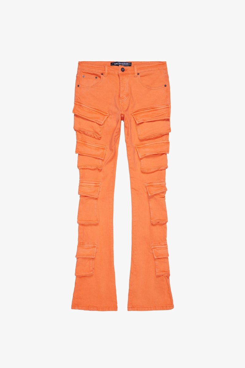 "PINNACLE” STACKED FLARE JEAN ORANGE - Valabasas