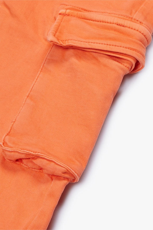 "PINNACLE” STACKED FLARE JEAN ORANGE - Valabasas