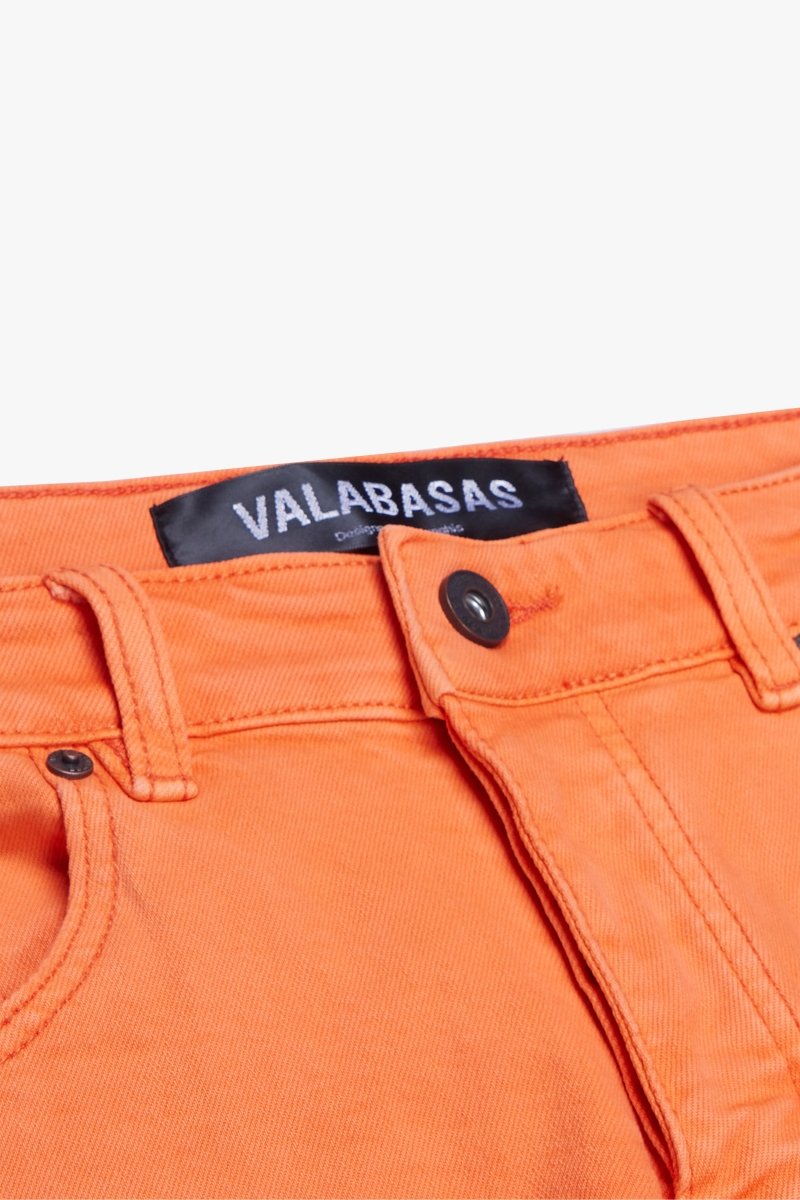 "PINNACLE” STACKED FLARE JEAN ORANGE - Valabasas