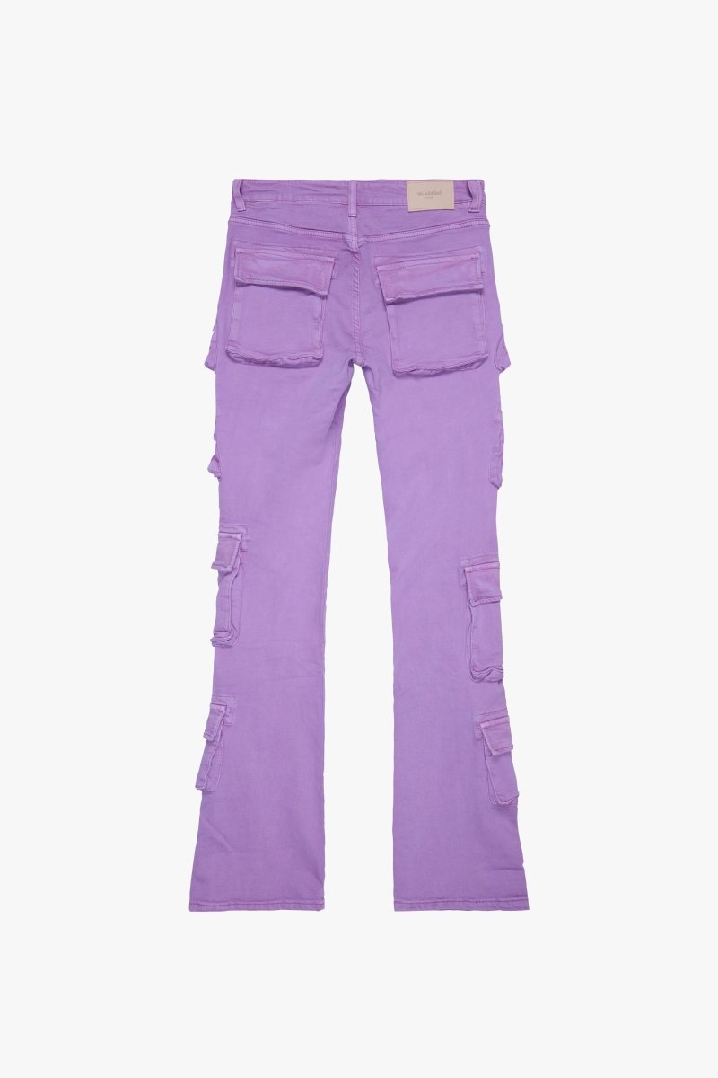 PINNACLE” STACKED FLARE JEAN PURPLE – Valabasas