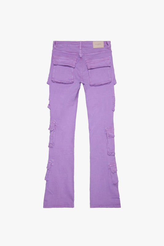 "PINNACLE” STACKED FLARE JEAN PURPLE - Valabasas
