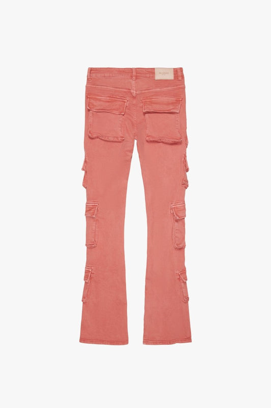 "PINNACLE” STACKED FLARE JEAN TANGERINE - Valabasas
