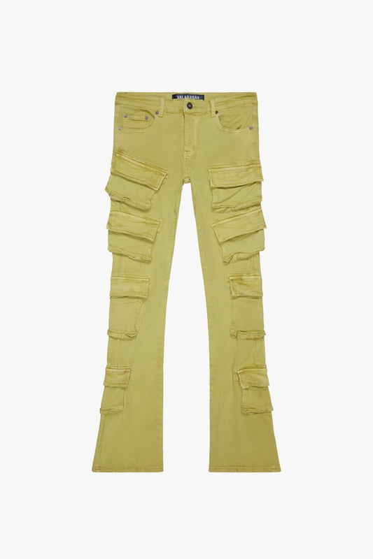 "PINNACLE” STACKED FLARE JEAN YELLOW - Valabasas
