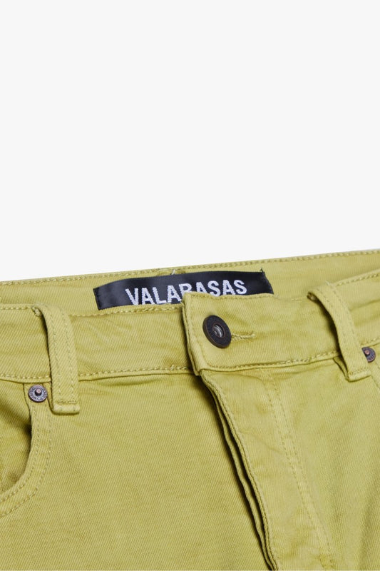 "PINNACLE” STACKED FLARE JEAN YELLOW - Valabasas