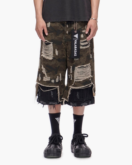 Plunder Jorts Dark Green Camo - Valabasas
