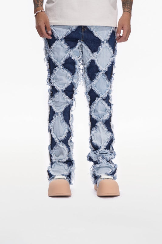Pocket Blue Lt.Blue Stacked Jeans - Valabasas