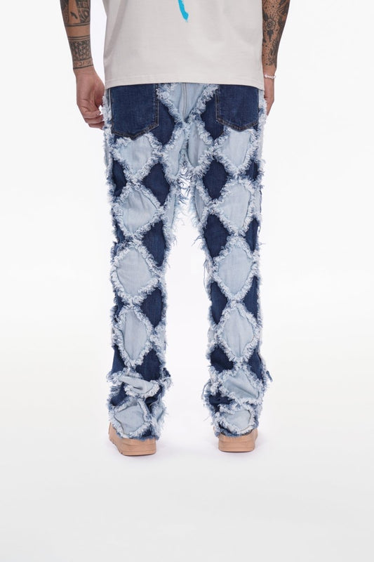 Pocket Blue Lt.Blue Stacked Jeans - Valabasas