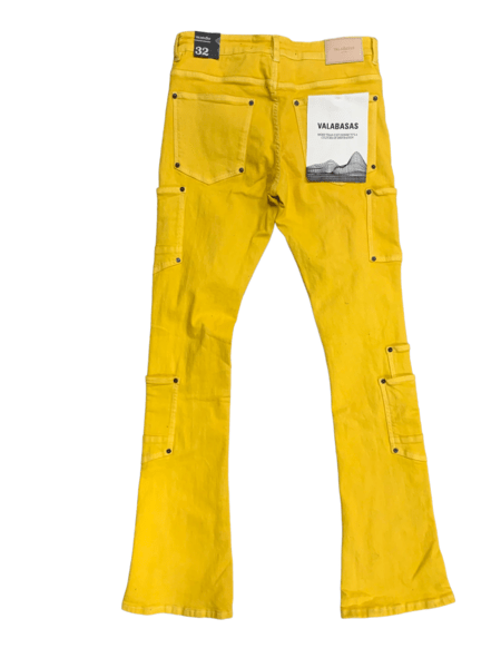 "POCROS" STACKED FLARE JEAN YELLOW - Valabasas