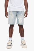 Short en jean polaire bleu vintage
