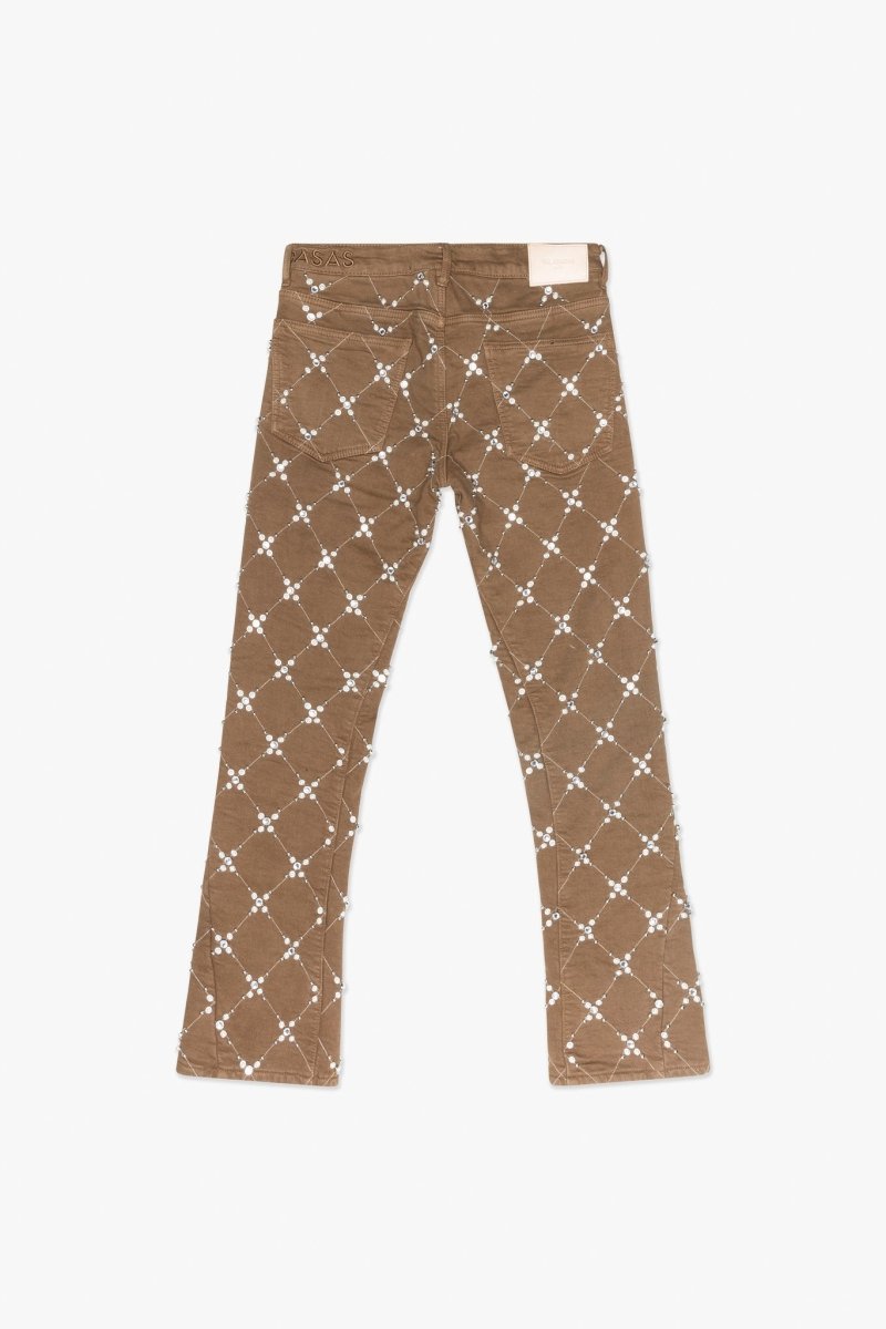 パンツ VALABASAS stacked 30 FLAME” STACKED FLARE JEAN KHAKI BLUE – Valabasas