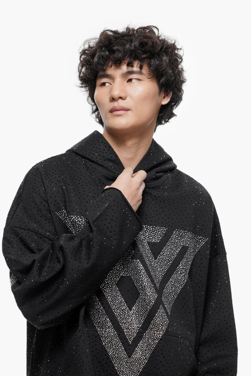 Poppin Black Rhinestone Pullover - Valabasas