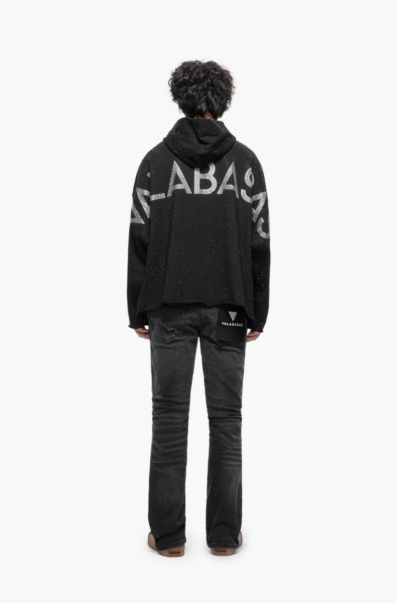 Poppin Black Rhinestone Pullover - Valabasas