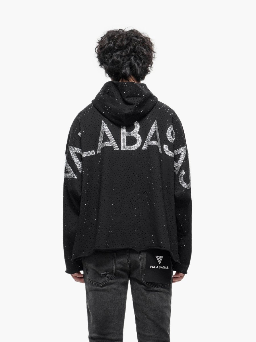 Poppin Black Rhinestone Hoodie – Valabasas
