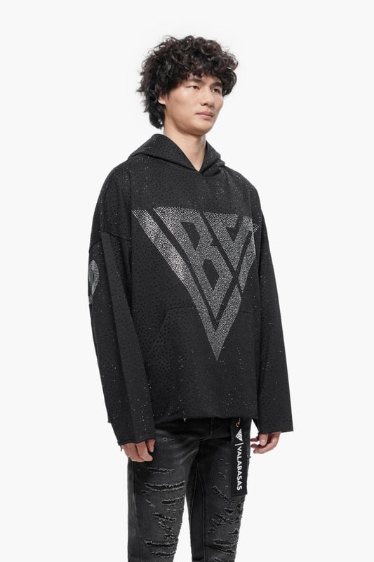 Poppin Black Rhinestone Pullover - Valabasas