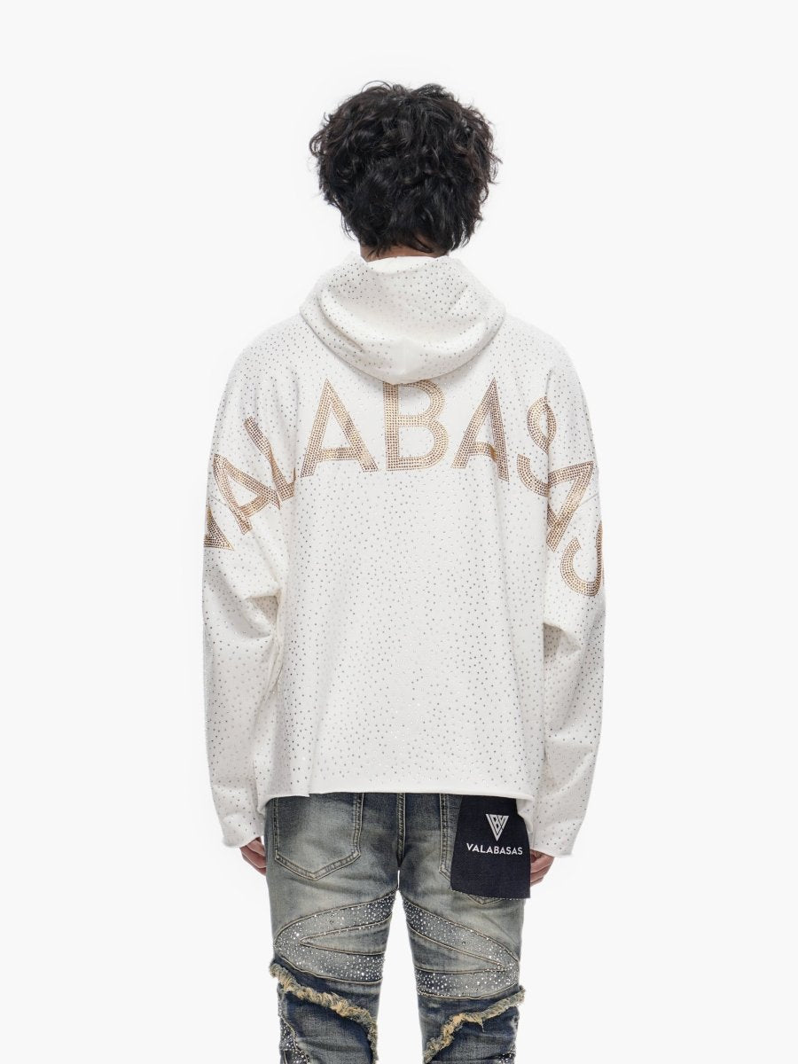 Poppin White Rhinestone Hoodie – Valabasas