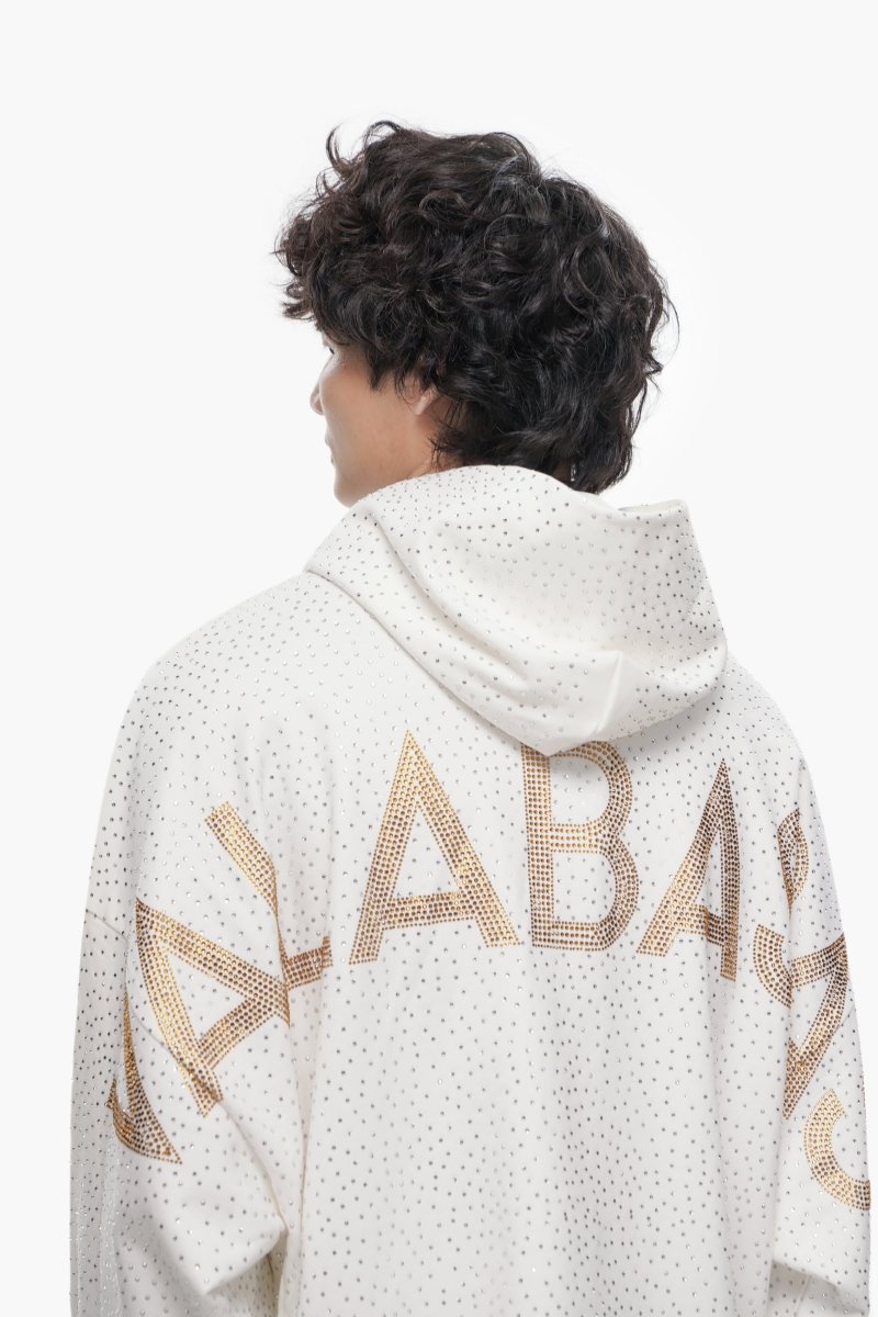 Poppin White Rhinestone Pullover - Valabasas