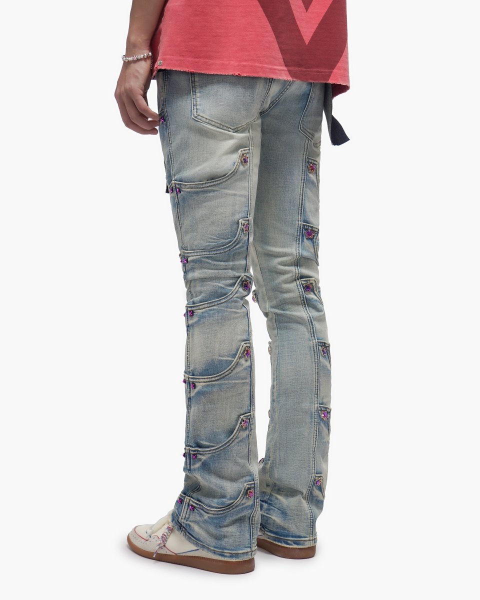 Prescott Light Blue Wash Stacked Jeans - Valabasas