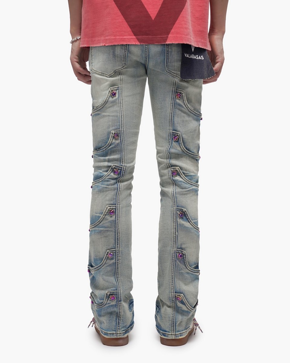 Prescott Light Blue Wash Stacked Jeans - Valabasas