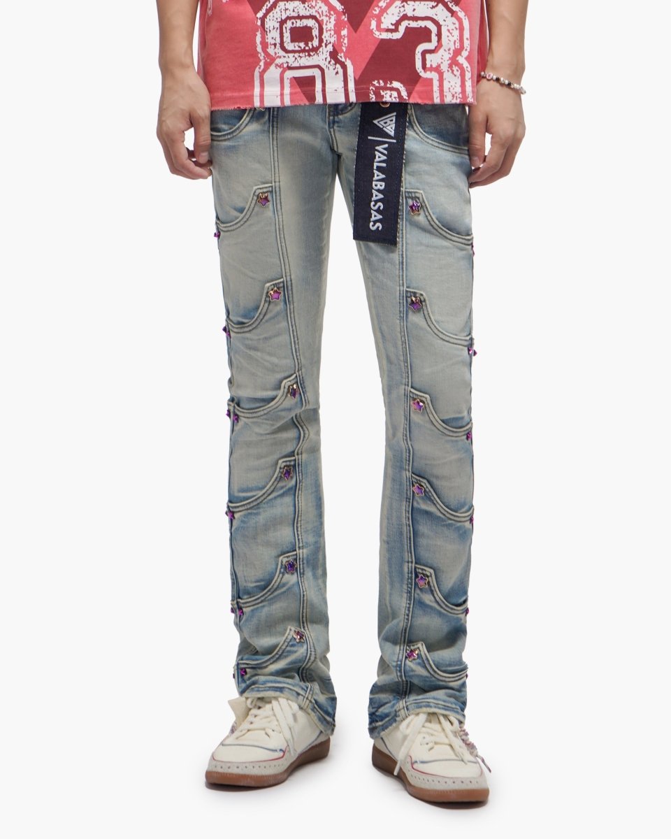 Prescott Light Blue Wash Stacked Jeans - Valabasas