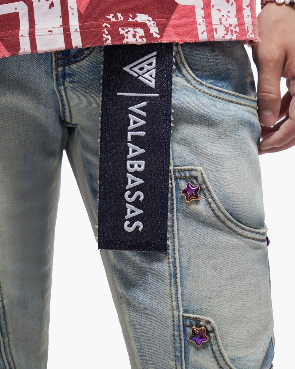Prescott Light Blue Wash Stacked Jeans - Valabasas