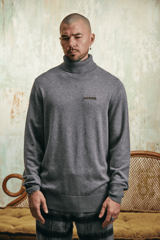 "PRESTANZA" TURTLE NECK CARBON GREY - Valabasas
