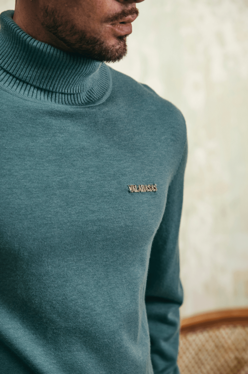 "PRESTANZA" TURTLE NECK LAKE BLUE - Valabasas