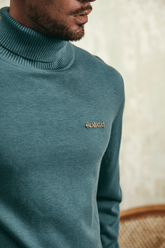 "PRESTANZA" TURTLE NECK LAKE BLUE - Valabasas