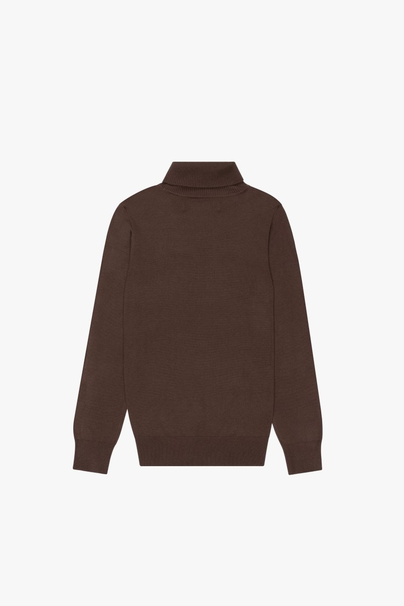 "PRESTANZA" BURNT BROWN TURTLE NECK TEE