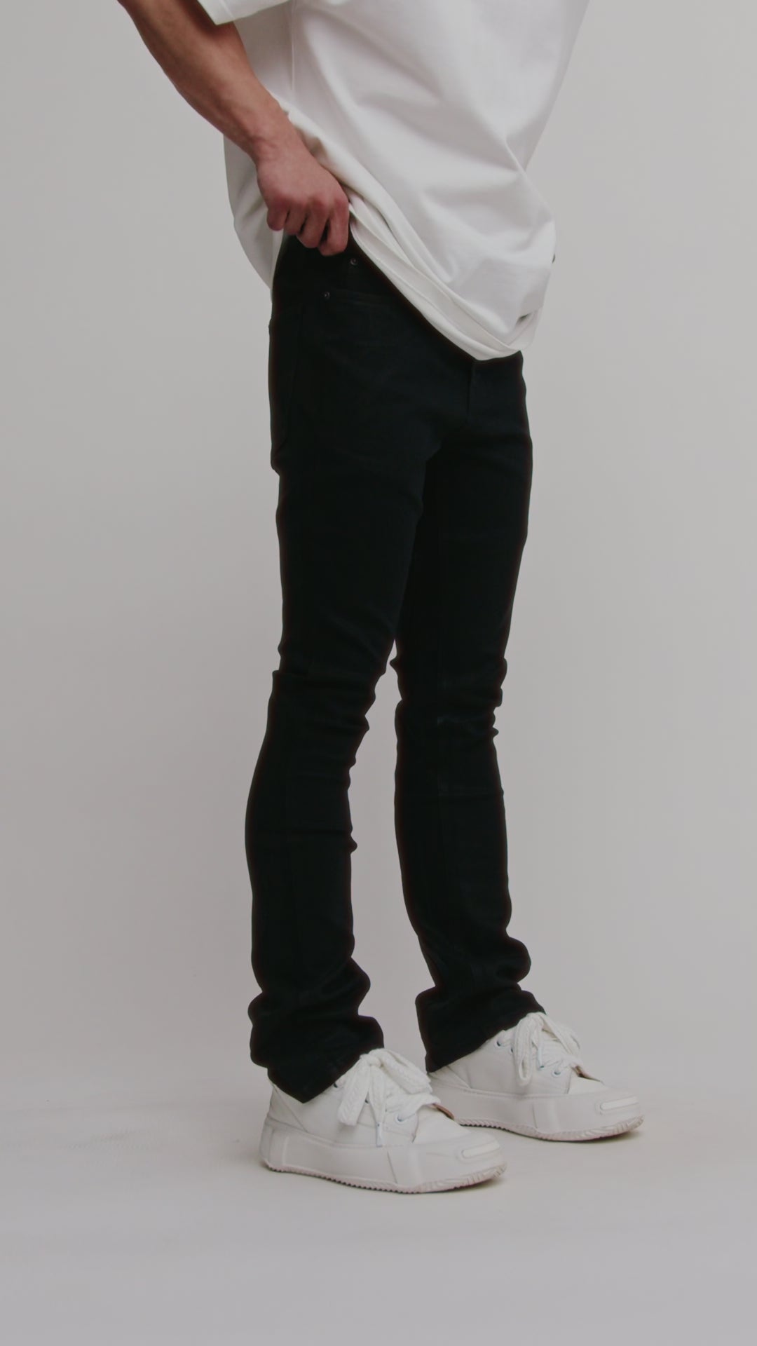 Mr. Stacked Black Wash Waxed