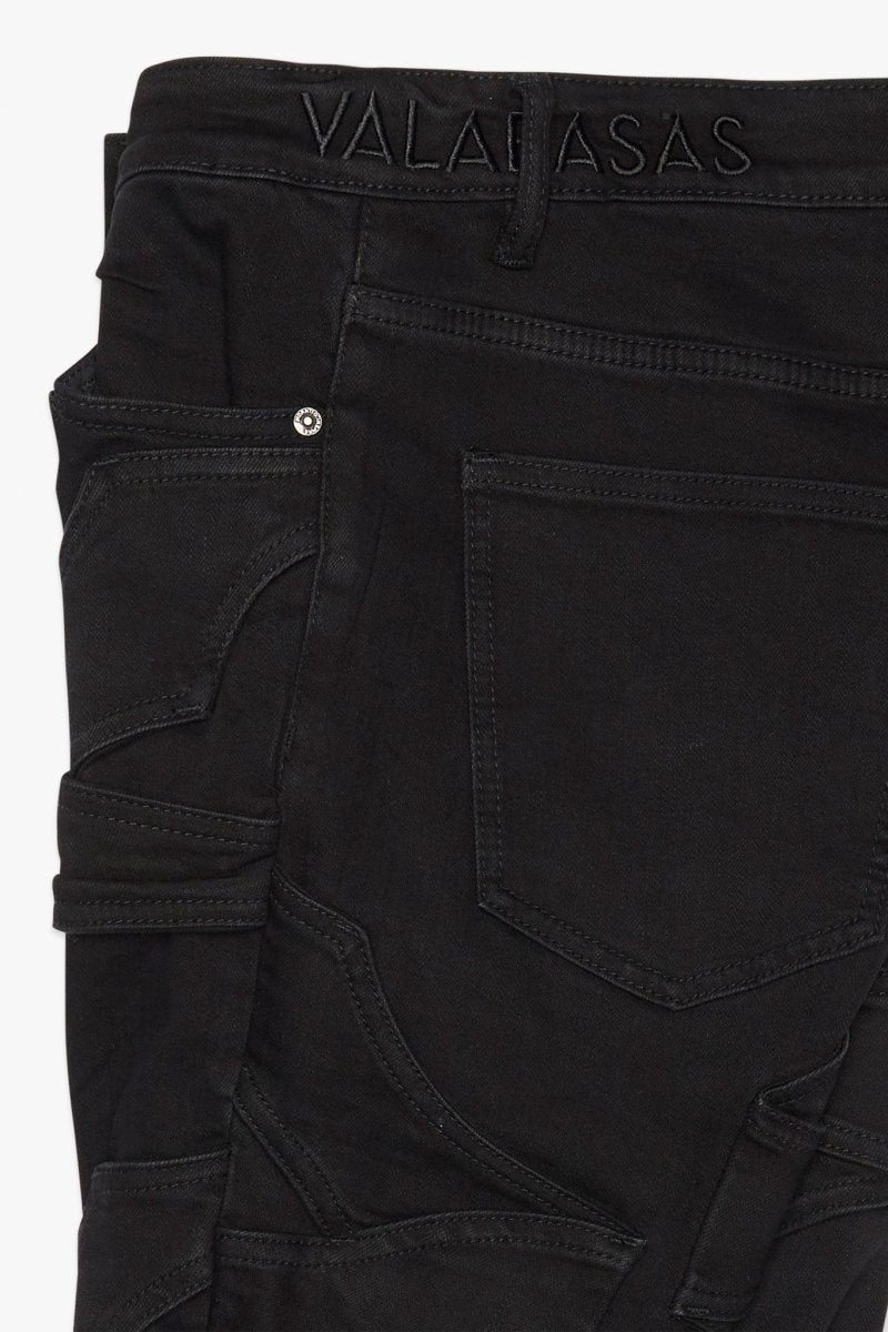 Pump Black Washed Stacked Flare Jean