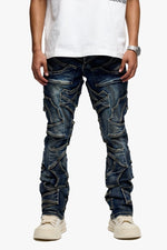 Pump Black Washed Stacked Flare Jean