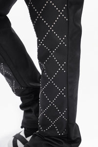 Punctured Stacked Jeans Black - Valabasas