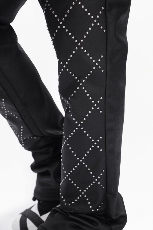 Punctured Stacked Jeans Black - Valabasas