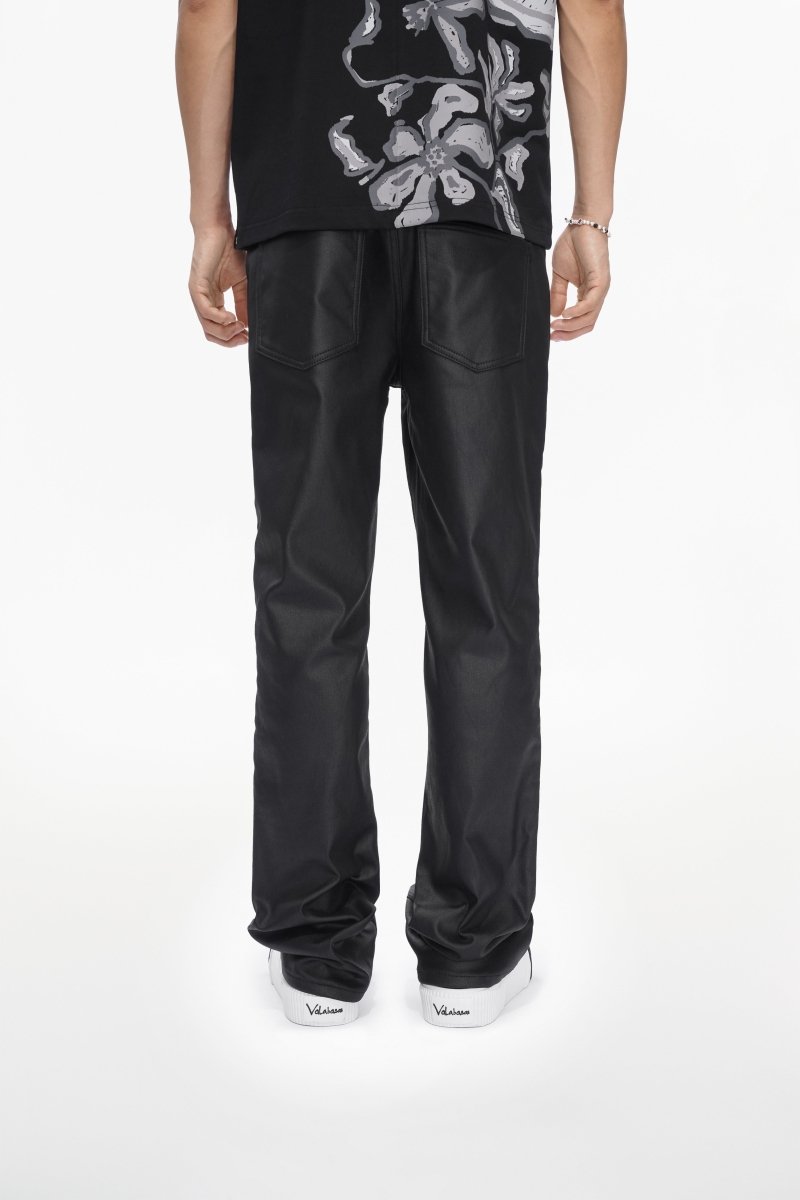 Punctured Stacked Jeans Black – Valabasas