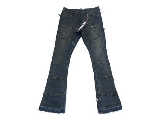 Pygros Stacked Jean Dark Grey Wash - Valabasas